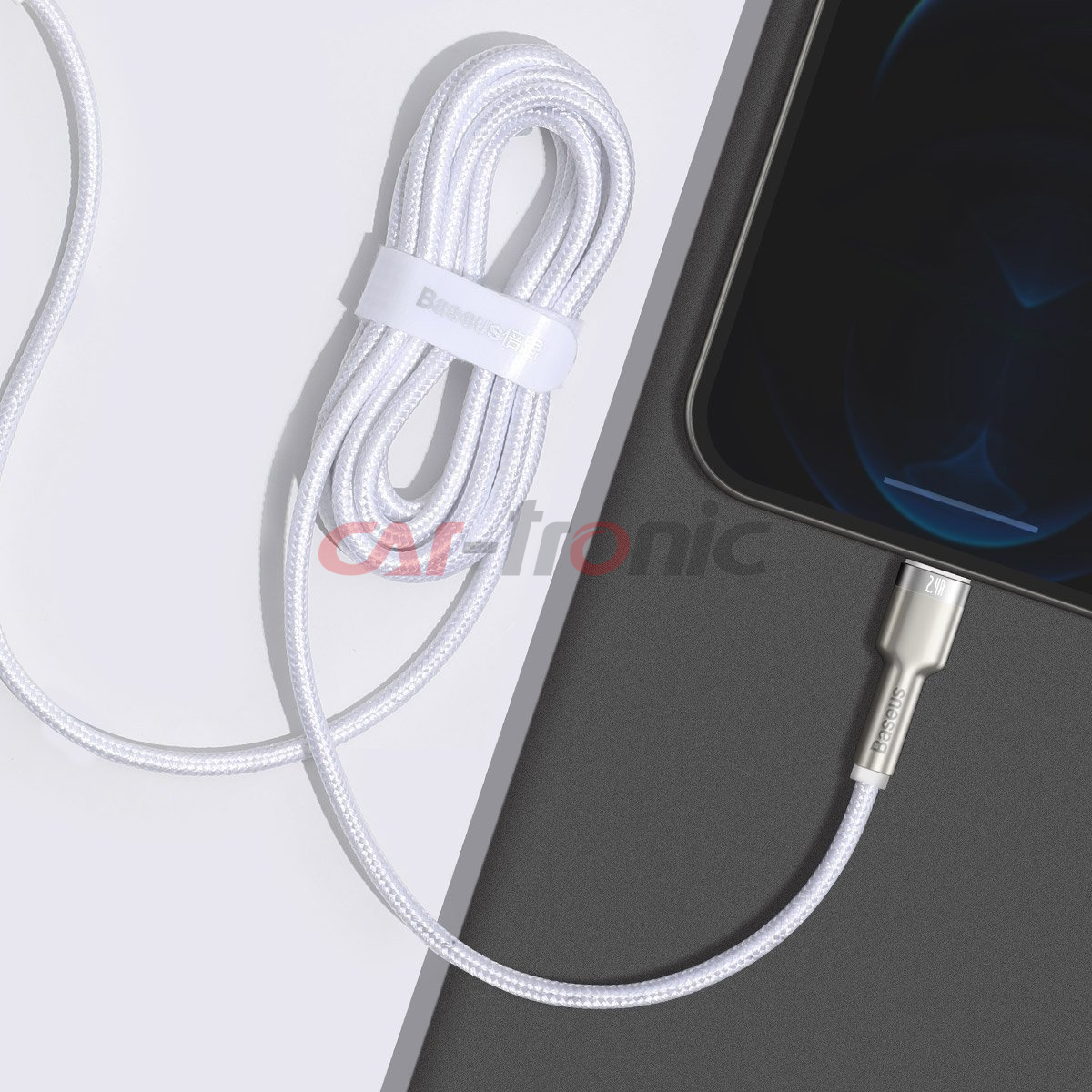 Kabel USB na Lightning Baseus Cafule 2.4A 2m biały