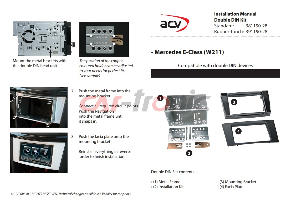 Ramka radiowa 2 DIN Mercedes E-Klasse (W211)  03/2002 - 2009