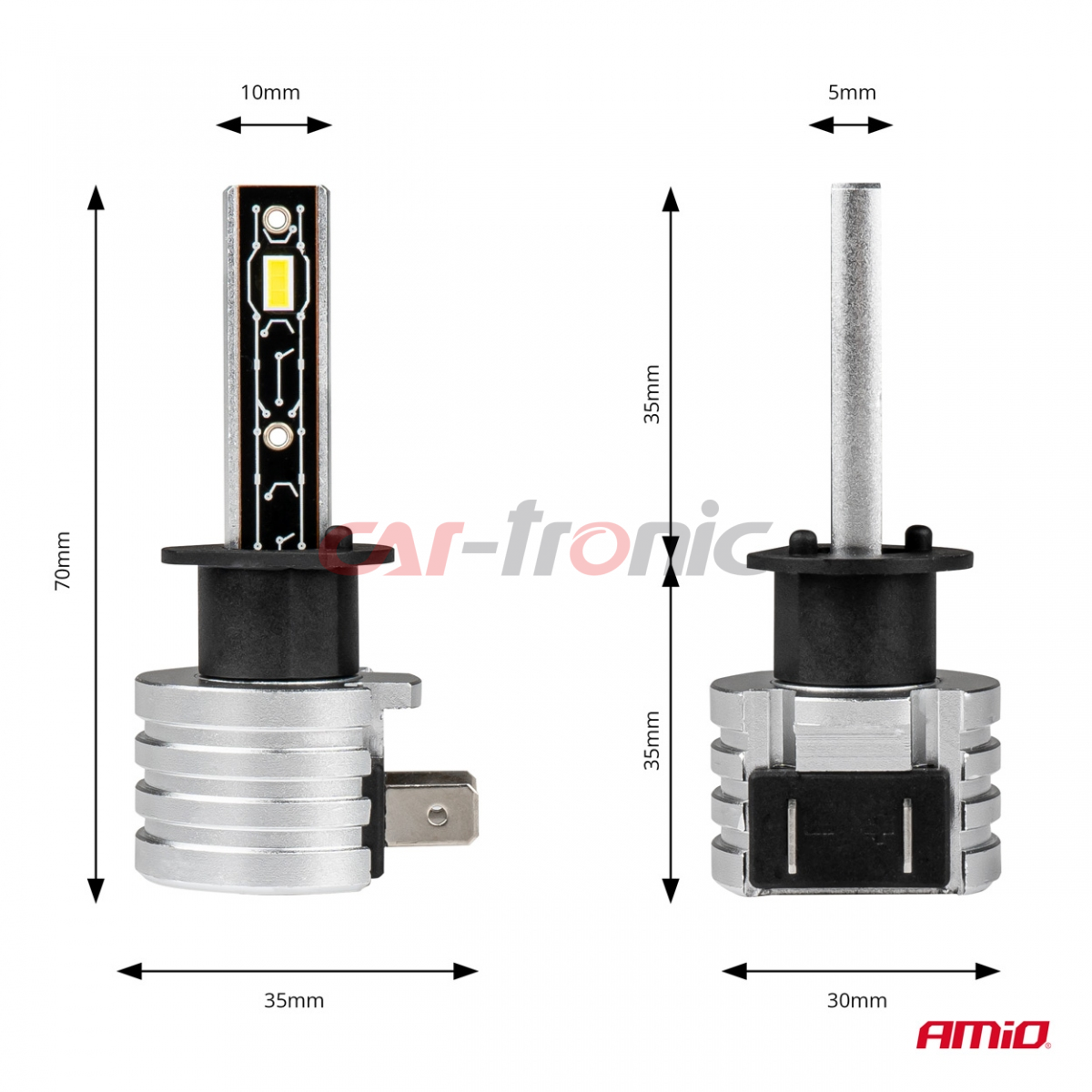 Żarówki samochodowe LED seria H-mini H1 6500K Canbus AMIO-03329