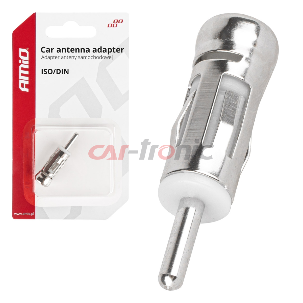 Adapter antenowy redukcja wtyk ISO DIN prosty AMIO-03966