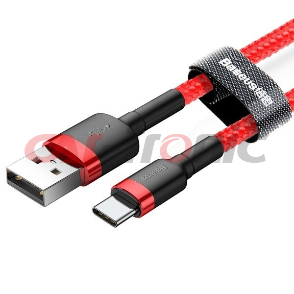 Kabel USB na USB-C Baseus Cafule 1.5A dł. 1m, czerwony