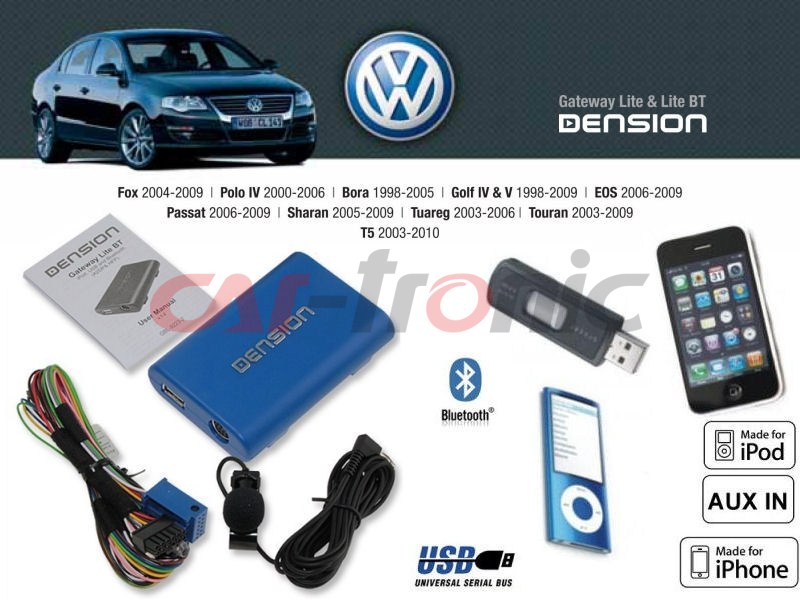 Cyfrowa zmieniarka Dension Bluetooth,USB,iPod,iPhone,AUX - Seat,Skoda,VW 12 pin