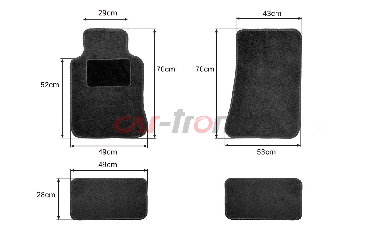 Dywaniki samochodowe tekstylne uniwersalne TEX-3 AMIO-02129