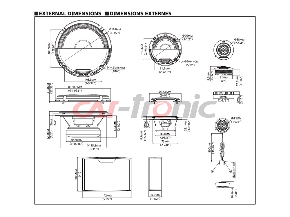 Głośniki samochodowe ALPINE R2-S653 3-drożne komponentowe 100W RMS 165mm