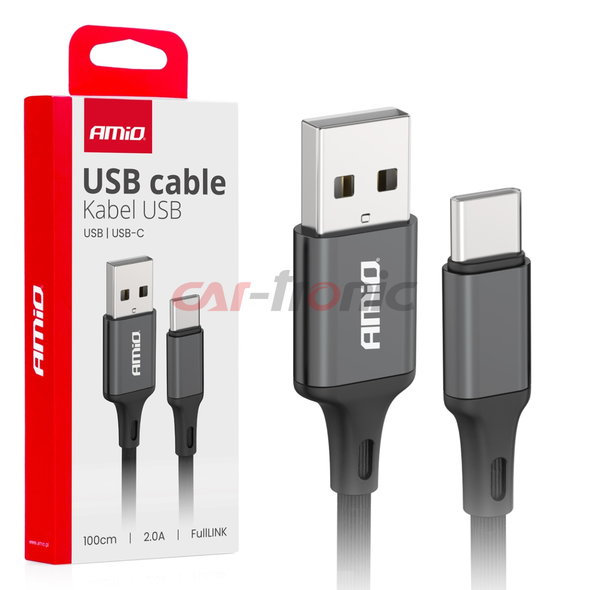 Kabel do ładowania USB-A - USB-C 2A 100cm FullLINK AMIO-03899