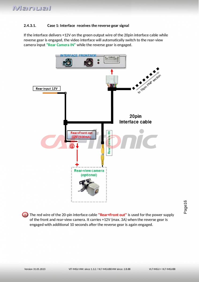 Adapter do kamery cofania BMW MGU, HSD+2