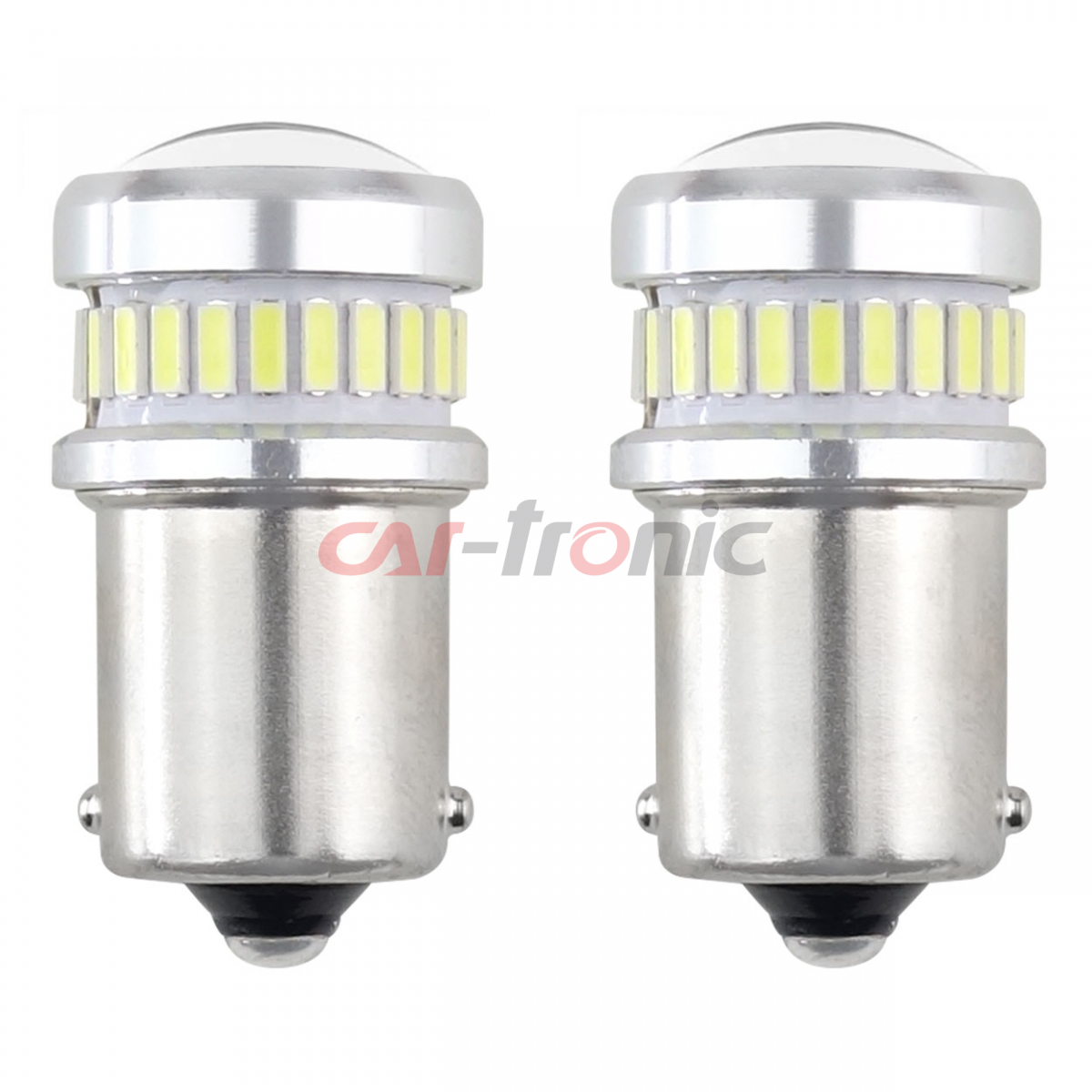 Żarówki LED CANBUS 3014 24SMD + 3030 6SMD BA15S P21W R10W R5W White 12V 24V AMIO-02448