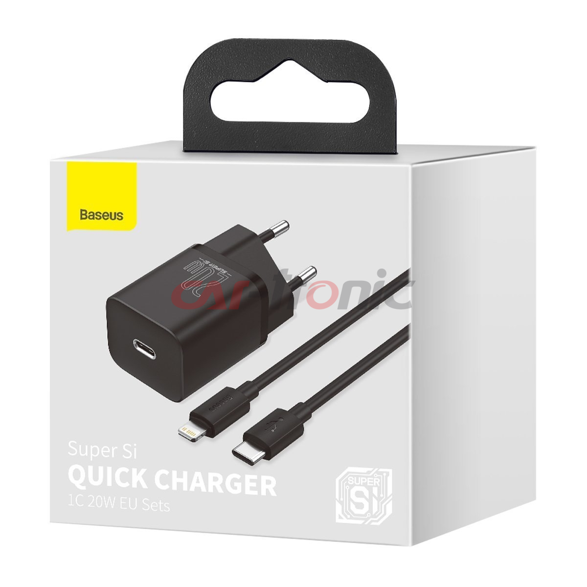 Ładowarka sieciowa USB-C Baseus Super Si Quick Charger 1C 20W z przewodem Lightning 100 cm czarna