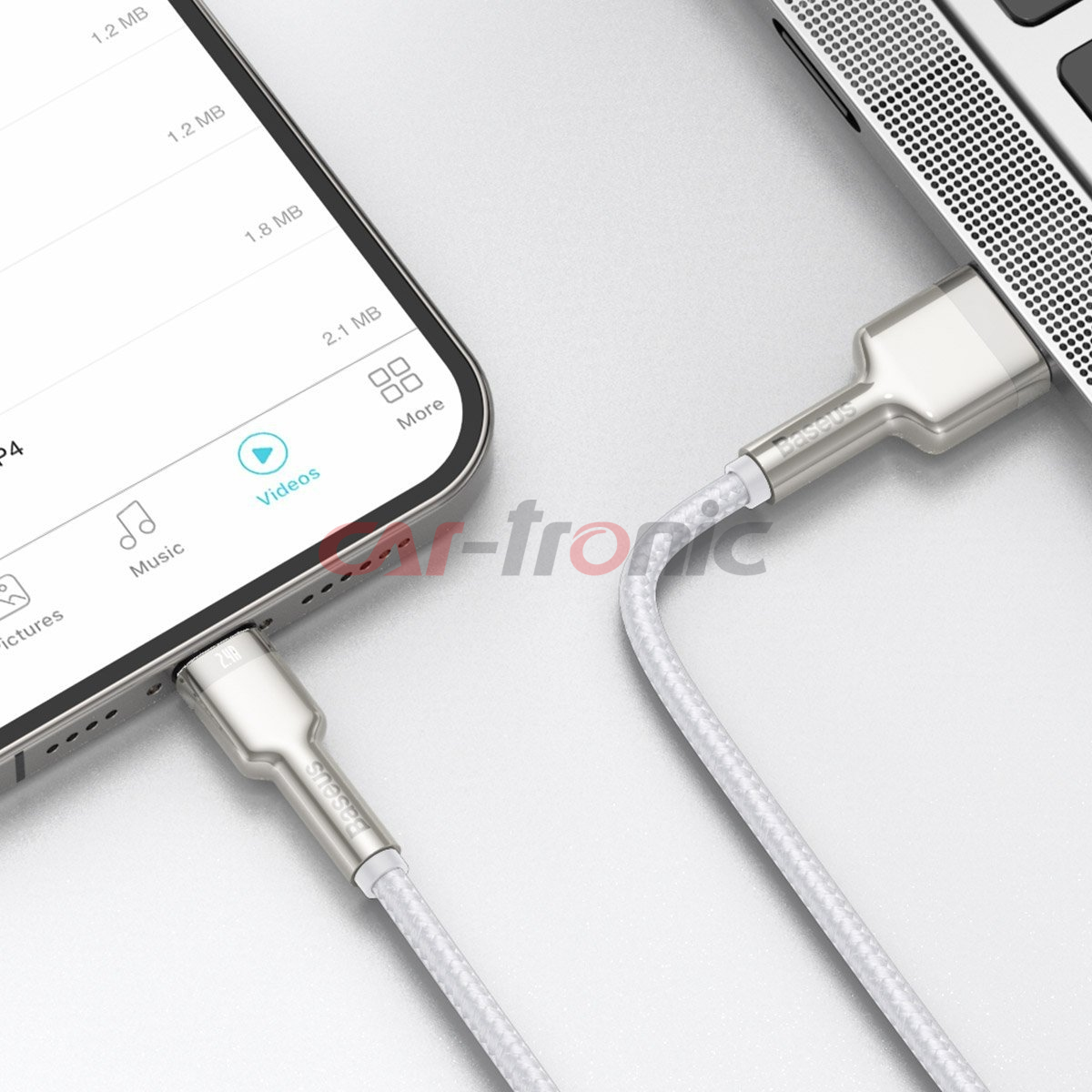 Kabel USB na Lightning Baseus Cafule 2.4A 2m biały