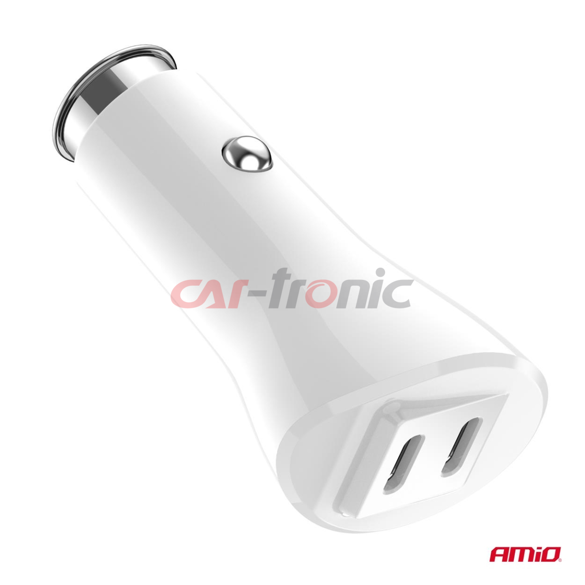 Ładowarka samochodowa 2x USB-C 40W AMIO-03884