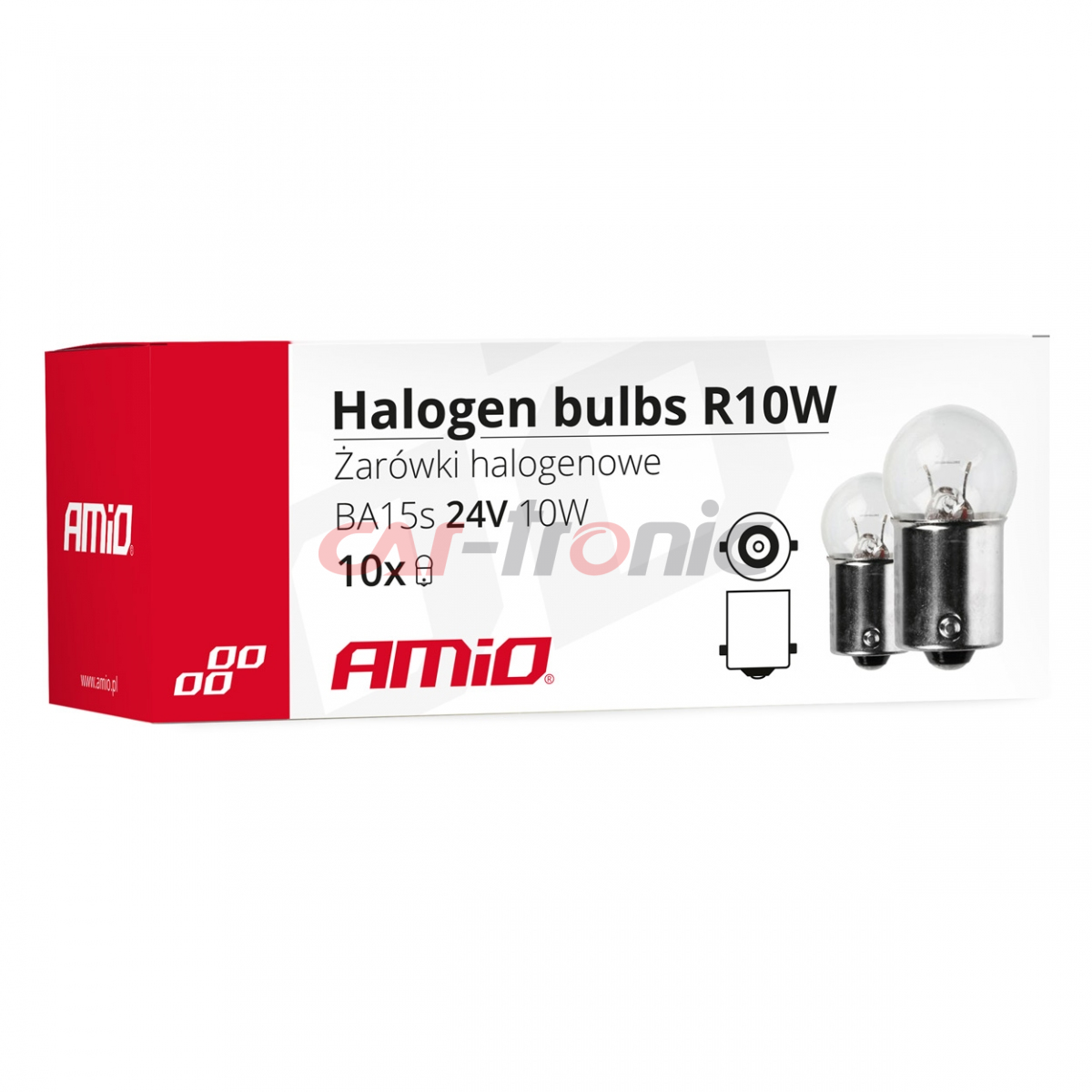 Żarówki halogenowe R10W BA15s 24V 10 szt. AMIO-01004