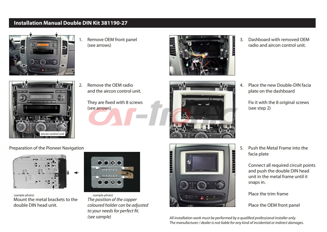 Ramka radiowa Mercedes Sprinter (W906)  04/2006->,VW Crafter 04/2006->