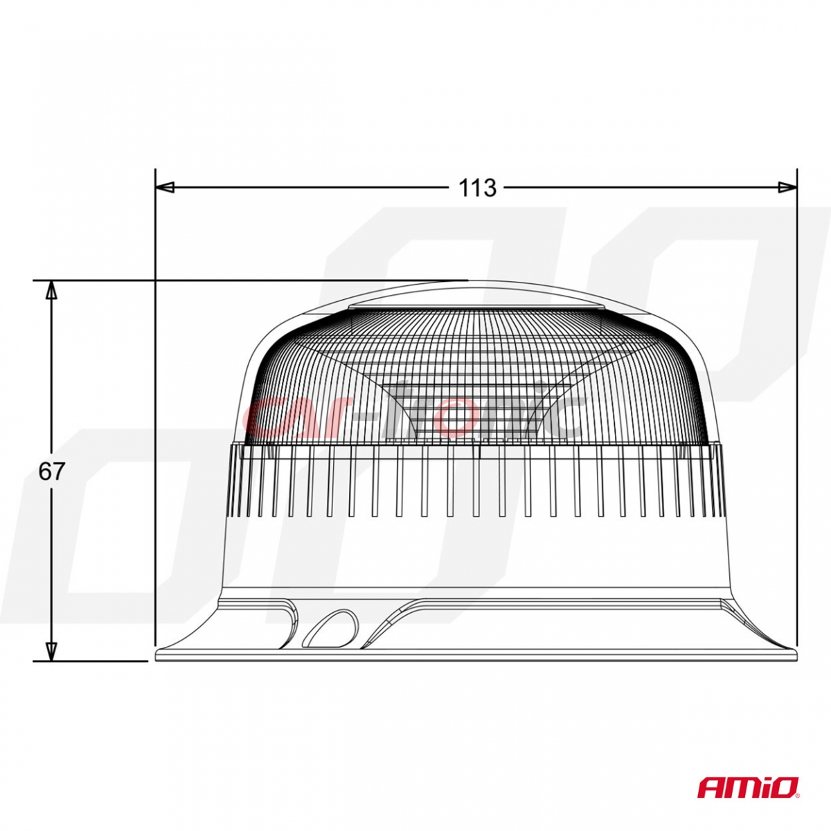 Lampa ostrzegawcza błyskowa mini kogut 18 LED śruby R65 R10 12V 24V W213b AMIO-02926