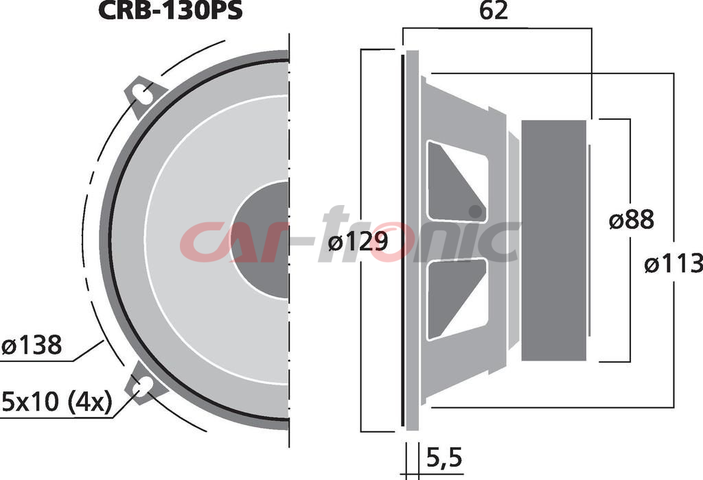 Głośniki samochodowe MONACOR CRB-130PS