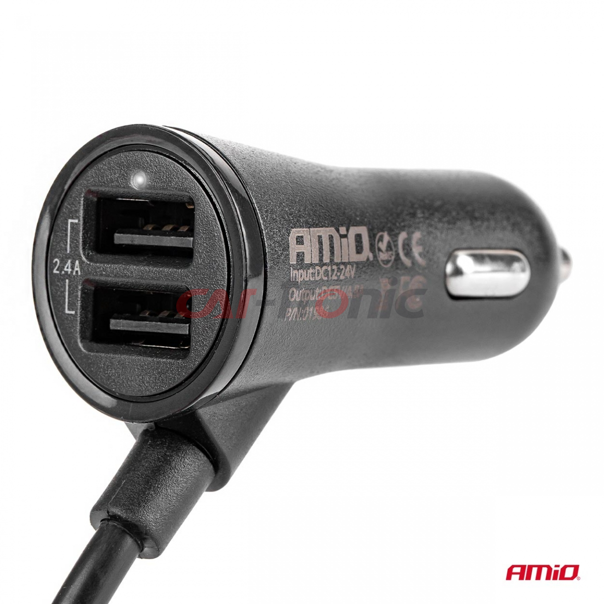 Ładowarka przód tył z przedłużaczem 4x USB AMIO-01986