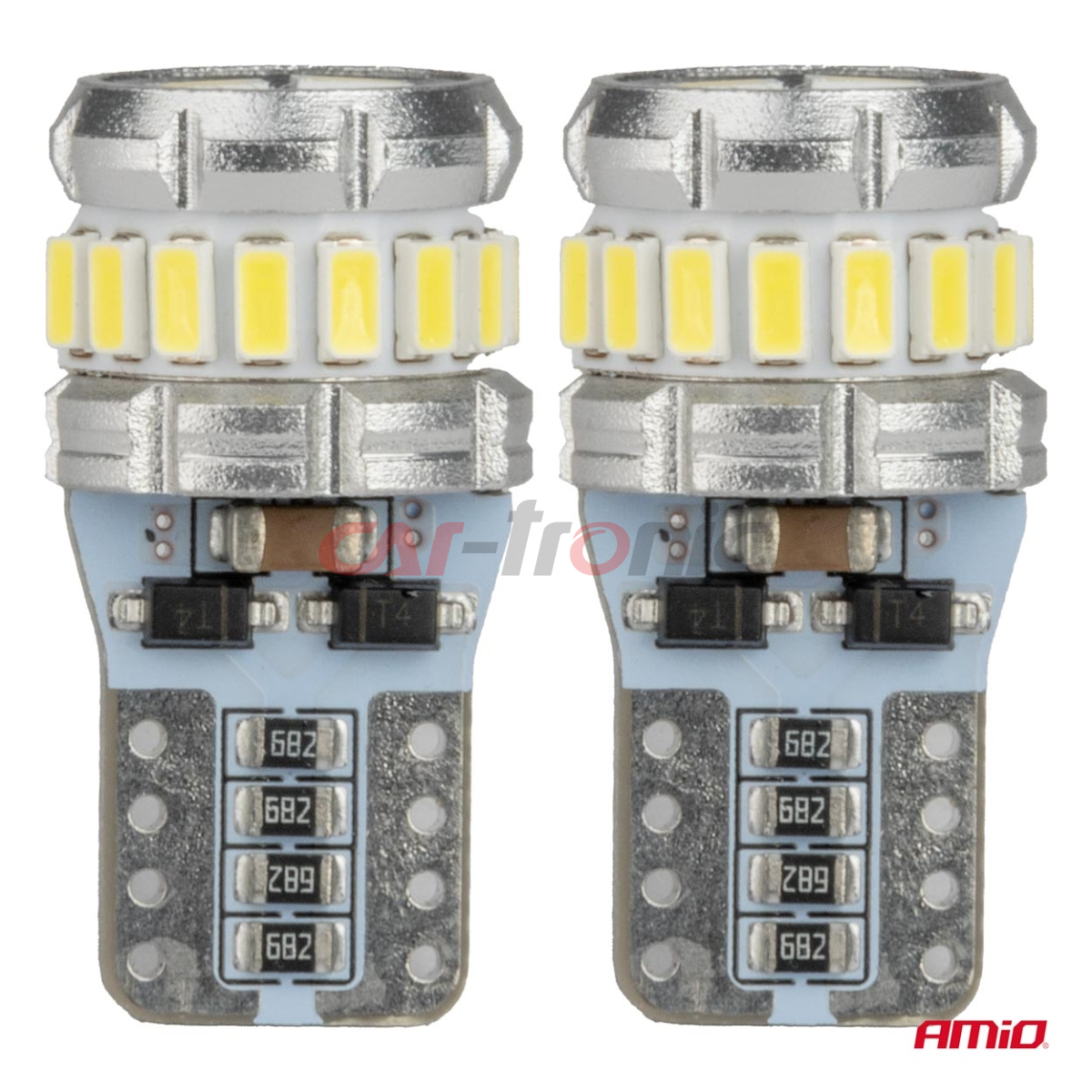 Żarówki LED CANBUS T10 W5W 16SMD 2SMD 3014 3030 White 12V 24V AMIO-04260