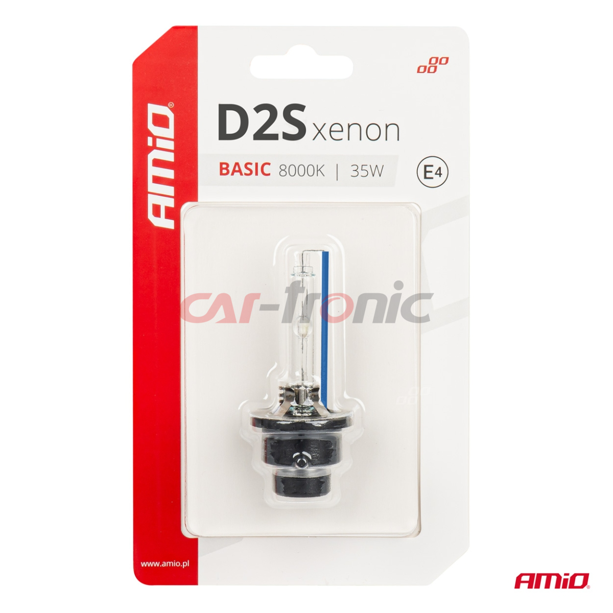 Żarówka ksenonowa żarnik xenon D2S 8000K BASIC blister AMIO-03862