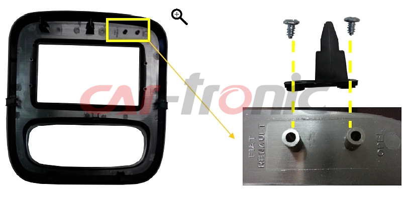 Ramka radiowa 2 DIN Opel Vivaro ,Renault Trafic ,Fiat Talento, Nissan NV300 2014->  CZARNO-SREBRNY