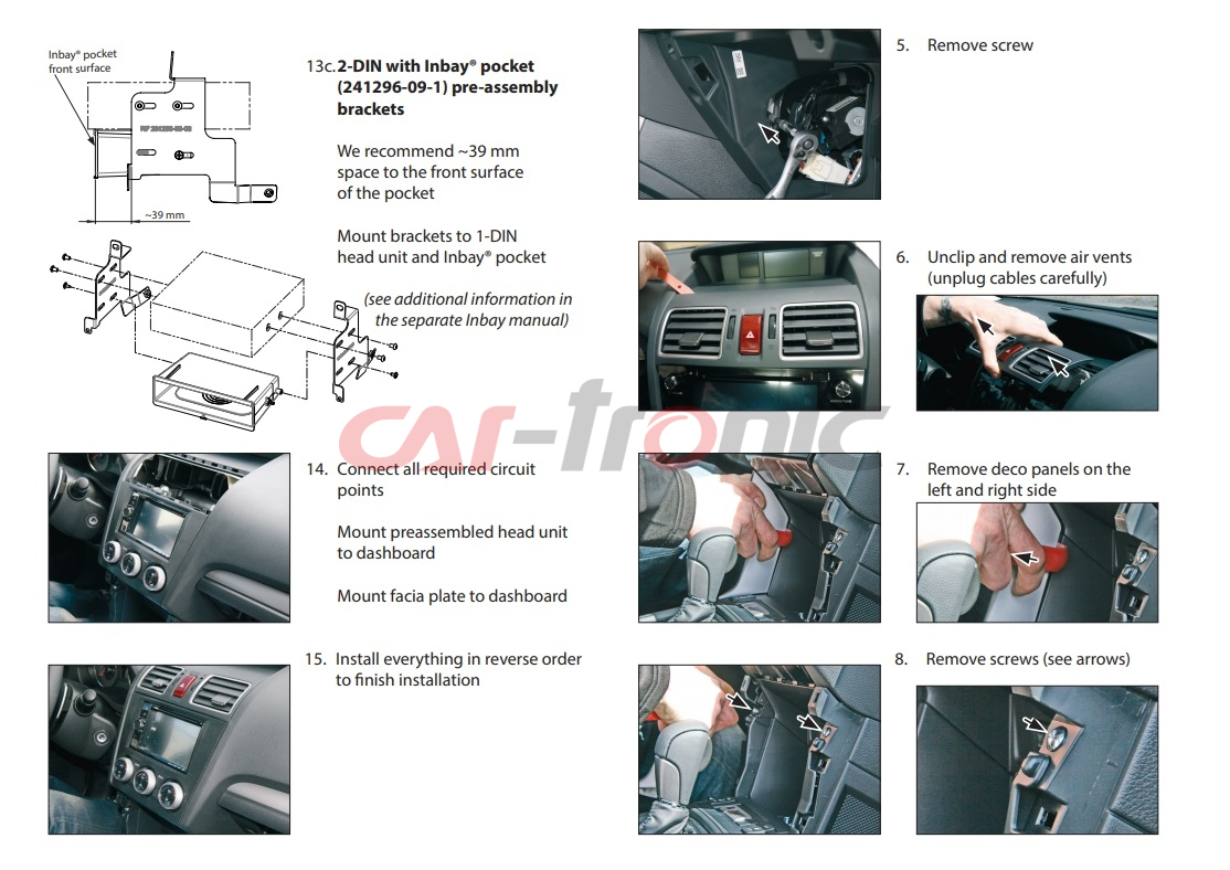 Ramka radiowa 2 DIN Subaru Forester 15->, Impreza 15->, XV 15->