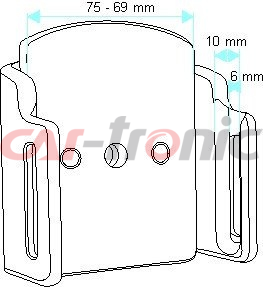 Uchwyt uniwersalny pasywny do smartfonów bez futerału oraz w futerale lub etui o wymiarach: 75-89 mm (szer.), 6-10 mm (grubość)