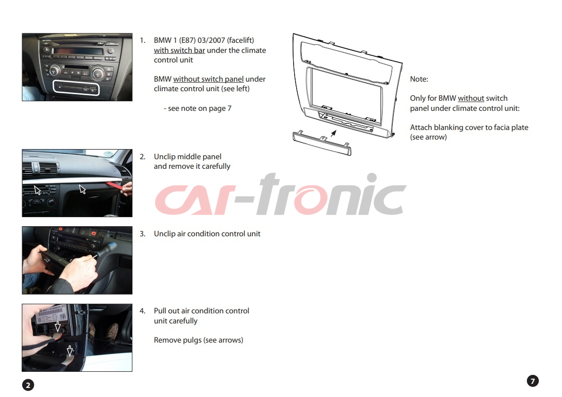 Ramka radiowa BMW 1  E87,E81,E82,E88 automatyczna klima