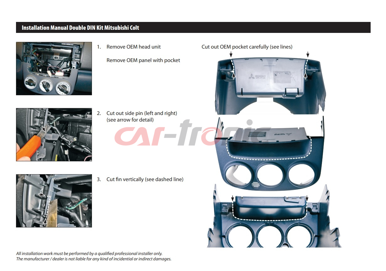 Ramka radiowa 2 DIN Mitsubishi Colt (Z30/Z30G/Z3B/Z3V) 11/2008->