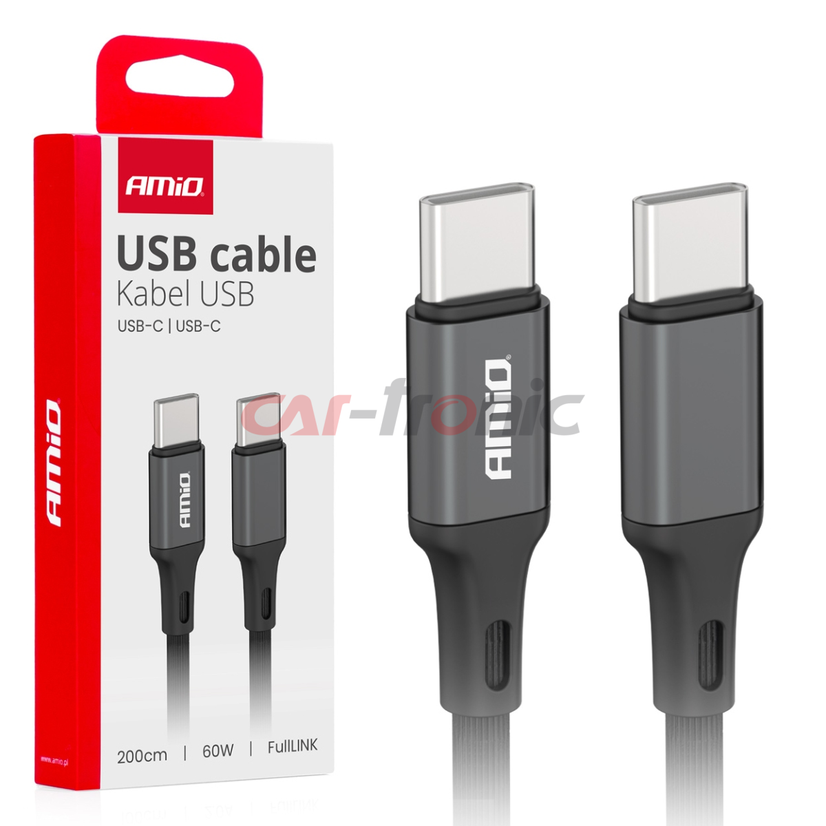 Kabel do ładowania USB-C - USB-C 60W 200cm FullLINK AMIO-03903