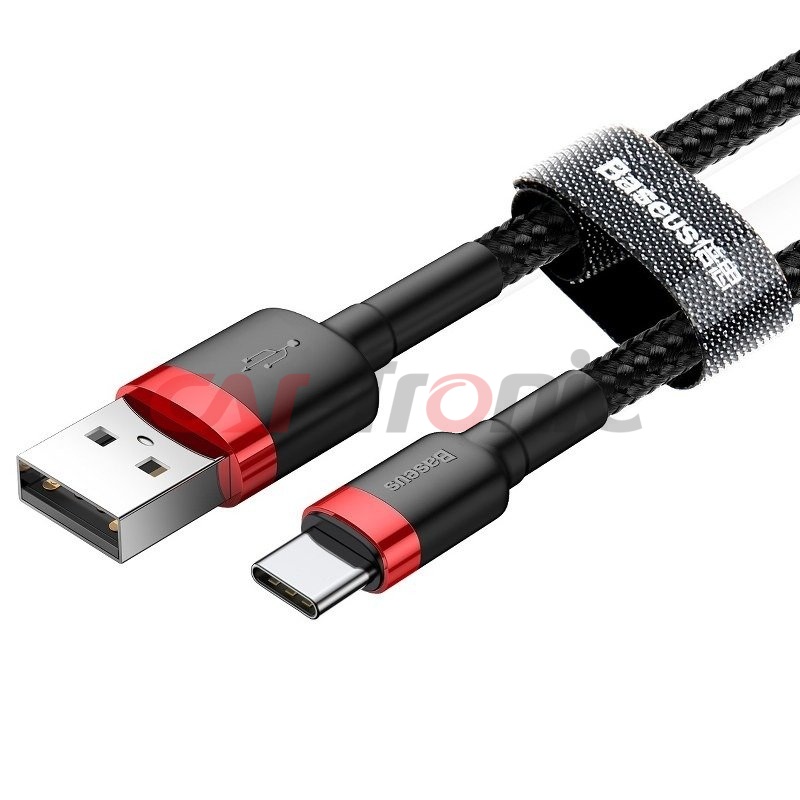 Kabel USB na USB-C Baseus Cafule 2A 2m czerwono-czarny