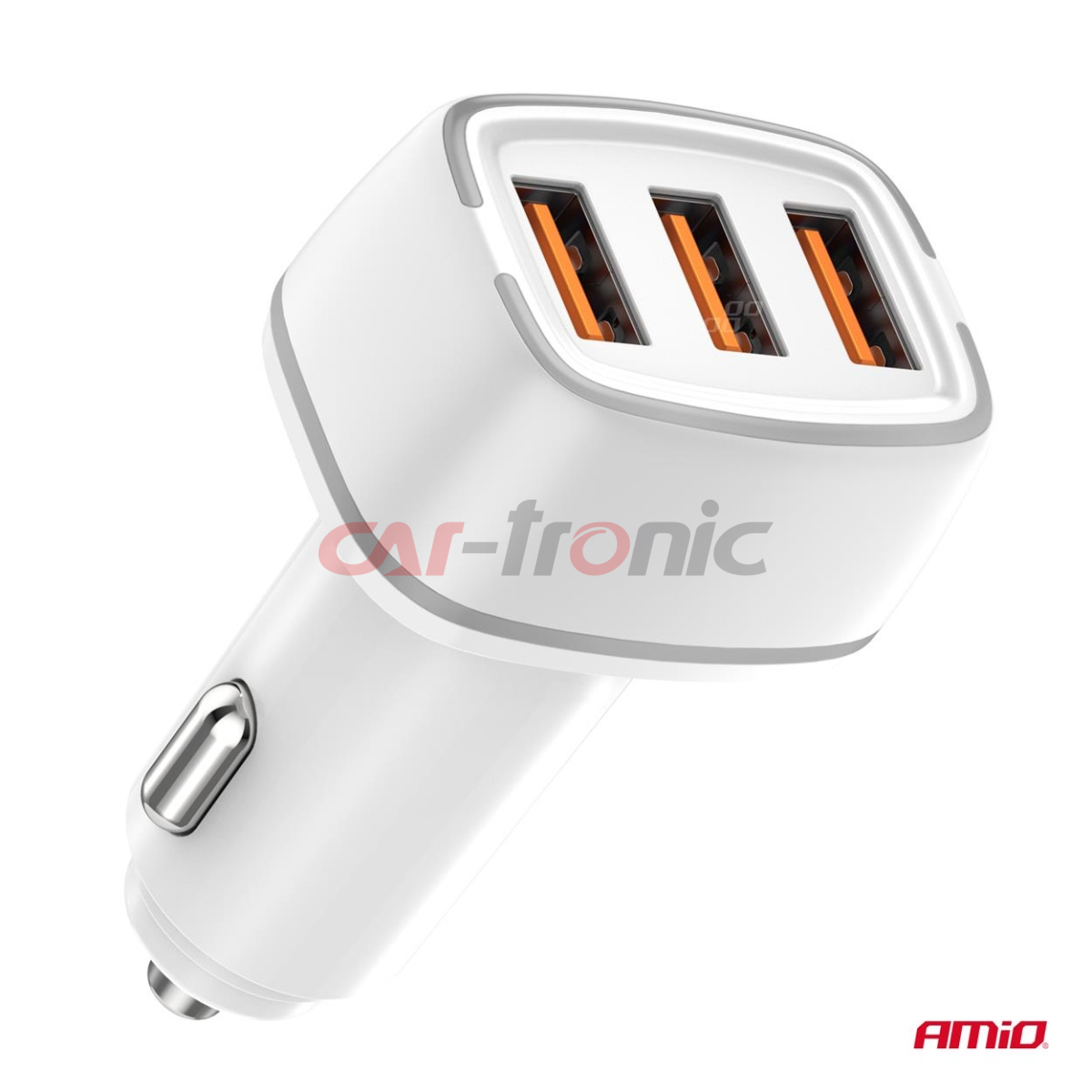 Ładowarka samochodowa 2x USB-A + USB-C 32W AMIO-03890