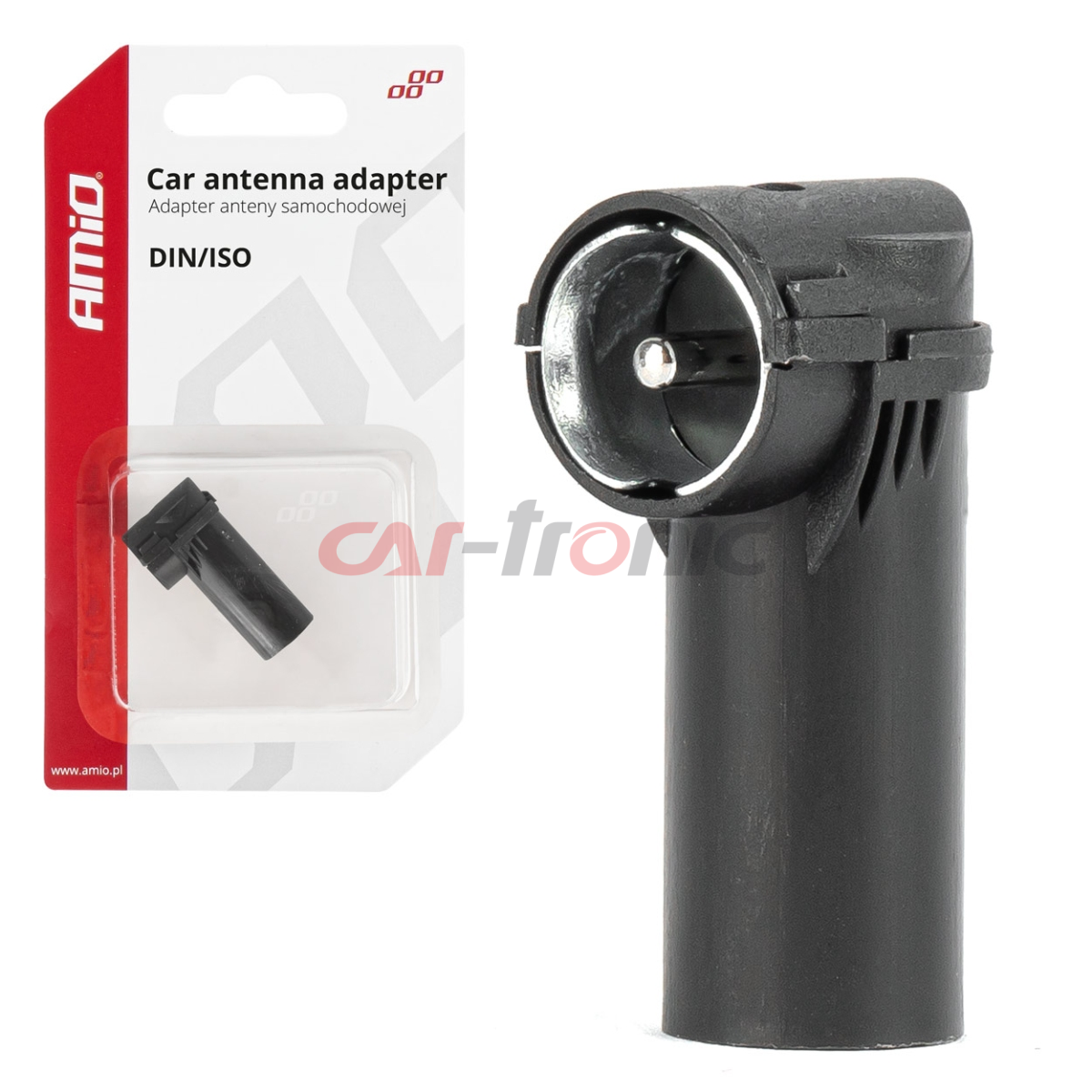 Adapter antenowy redukcja wtyk DIN ISO kątowy AMIO-03968