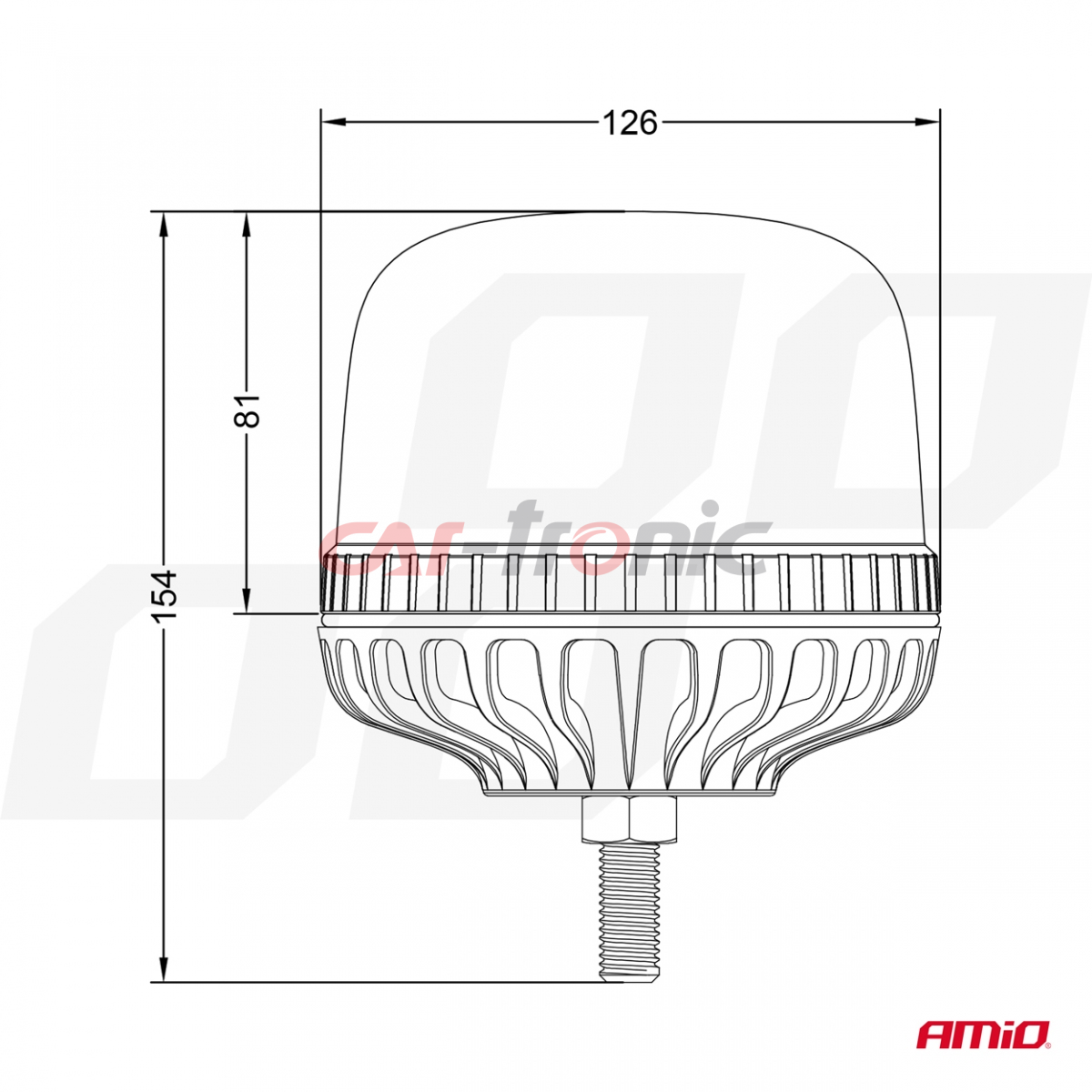 Lampa ostrzegawcza błyskowa kogut 24 LED W25SB 12V 24V AMIO-03339