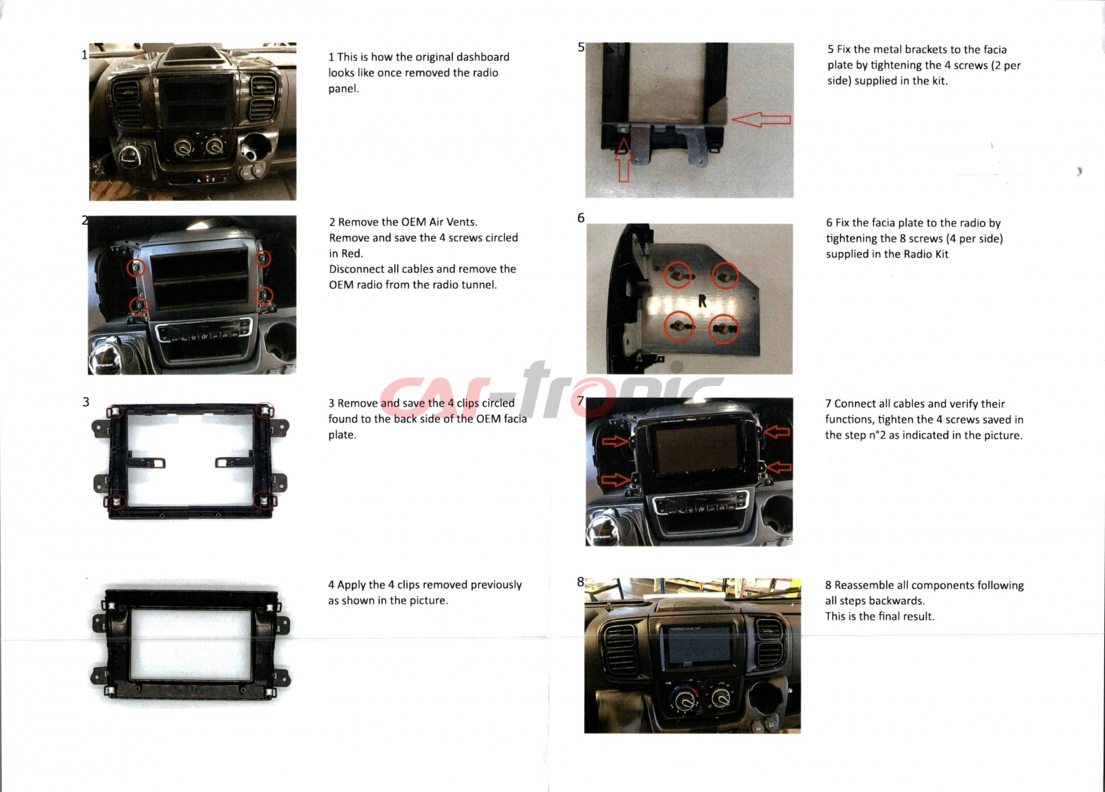 Ramka radiowa 2 DIN Fiat Ducato 2021 -> czarna matowa