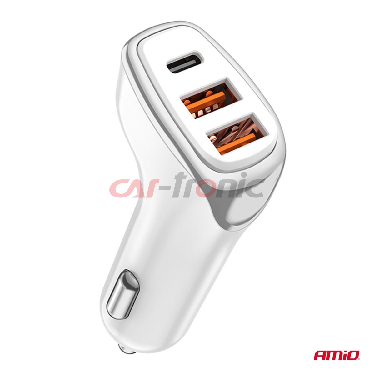 Ładowarka samochodowa 2x USB-A + USB-C 38W AMIO-03886