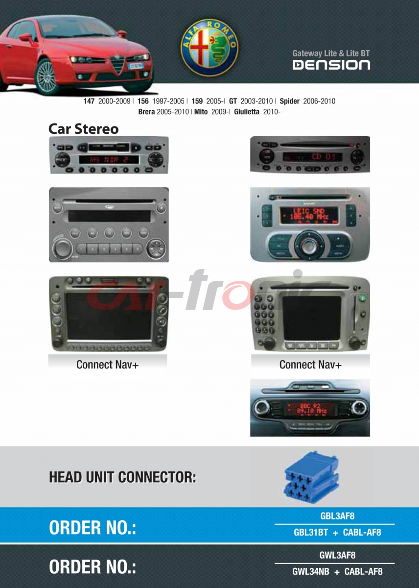 Cyfrowa zmieniarka Dension Bluetooth,USB,iPod,iPhone,AUX - Fiat,Alfa Romeo,Lancia