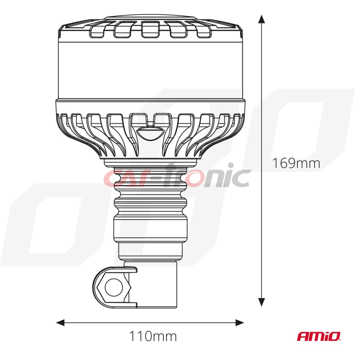 Lampa ostrzegawcza błyskowa kogut LED W28P 12V 24V AMIO-04104