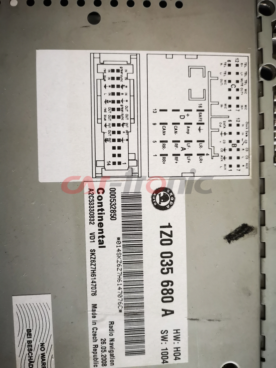 Infoadapter Skoda Roomster, Superb, Octavia, Yeti, Rapid CTUSK01