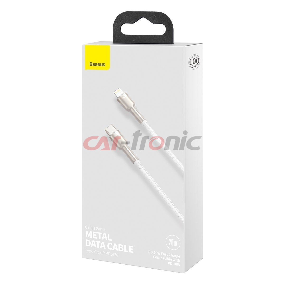 Kabel USB-C na Lightning Baseus Cafule, PD, 20W, 1m biały