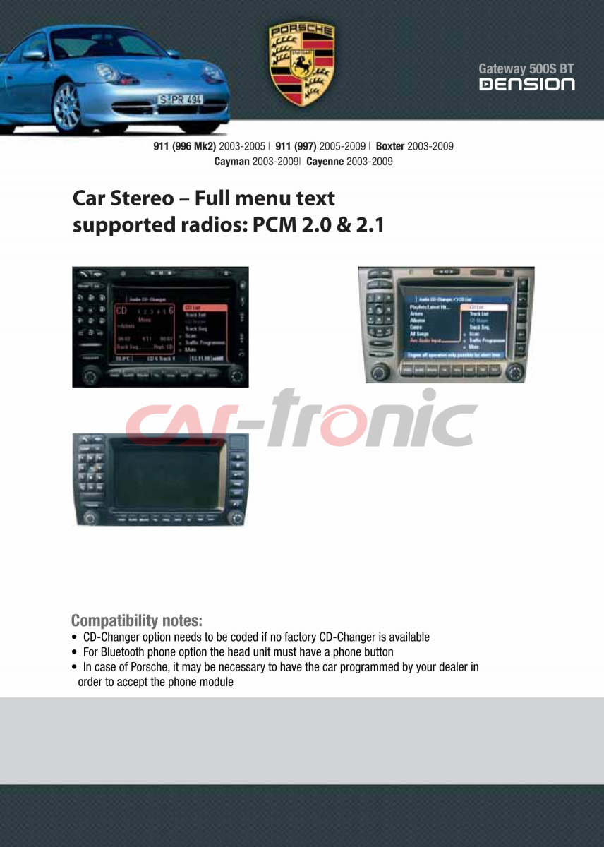 Dension Gateway 500S BT Bluetooth Audi BMW Mercedes Porsche DUAL FOT