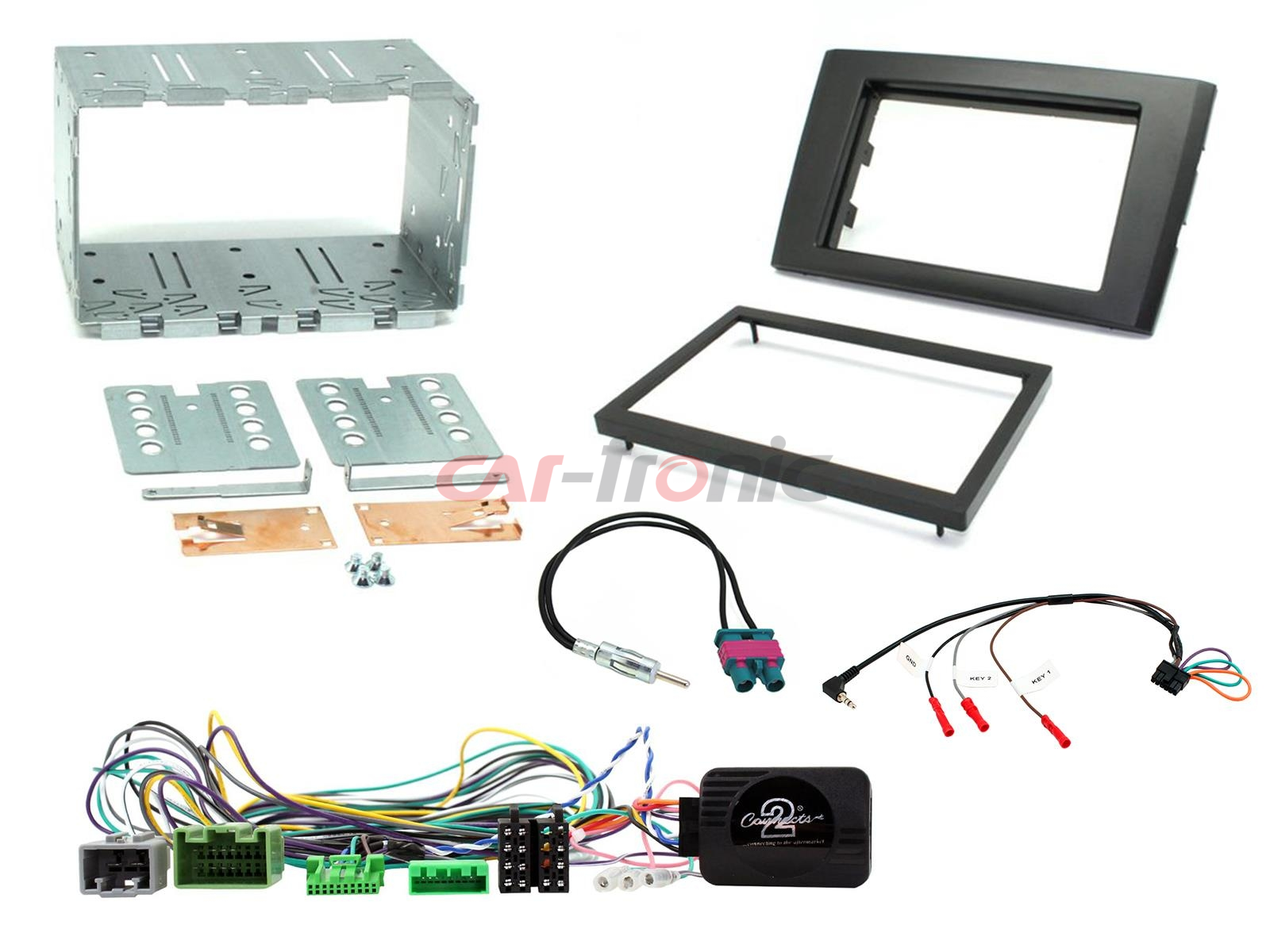 Zestaw montażowy 2 DIN Volvo XC90 2002 - 2014 oryginalny wzmacniacz