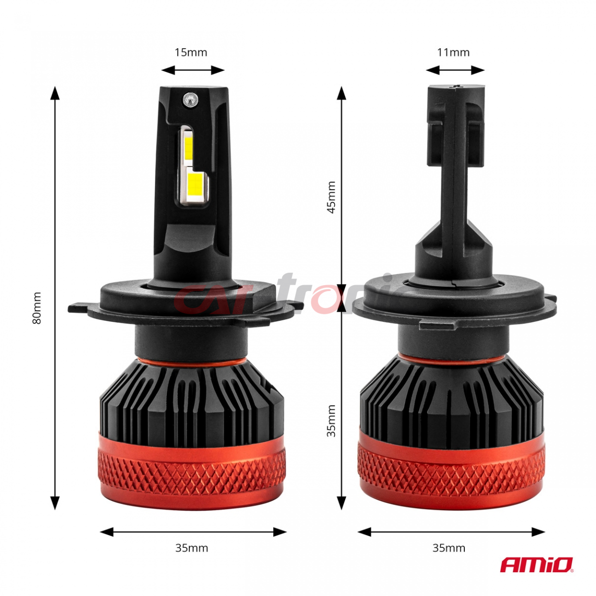 Żarówki samochodowe LED seria X3 H4/H19 6500K Canbus AMIO-02979