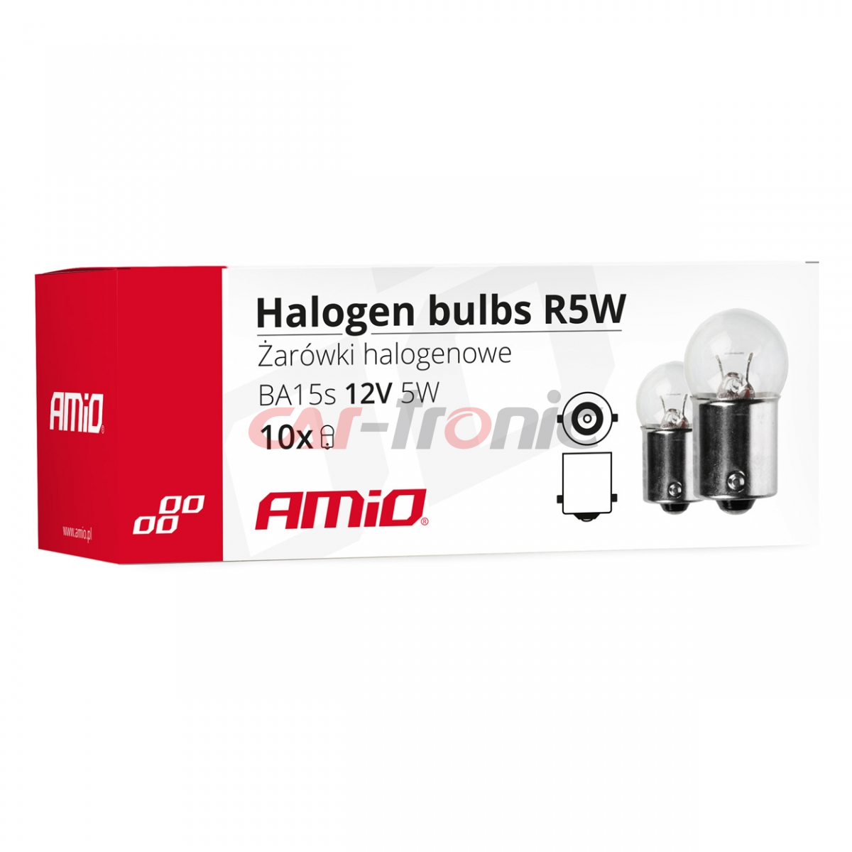 Żarówki halogenowe R5W BA15s 12V 5W 10 szt. AMIO-01485