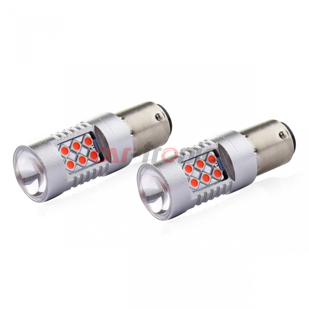 Żarówki LED CANBUS 3030 24SMD 1157 BAY15D PR21/5W Czerwone 12V 24V AMIO-02579