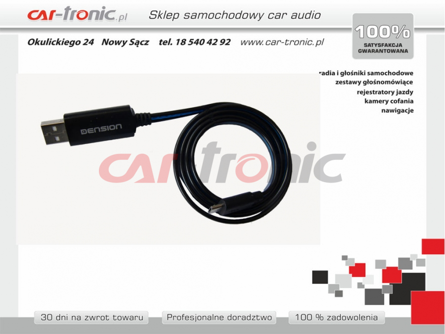 Dension - Przewód USB-Micro USB z wyświetlaniem LED