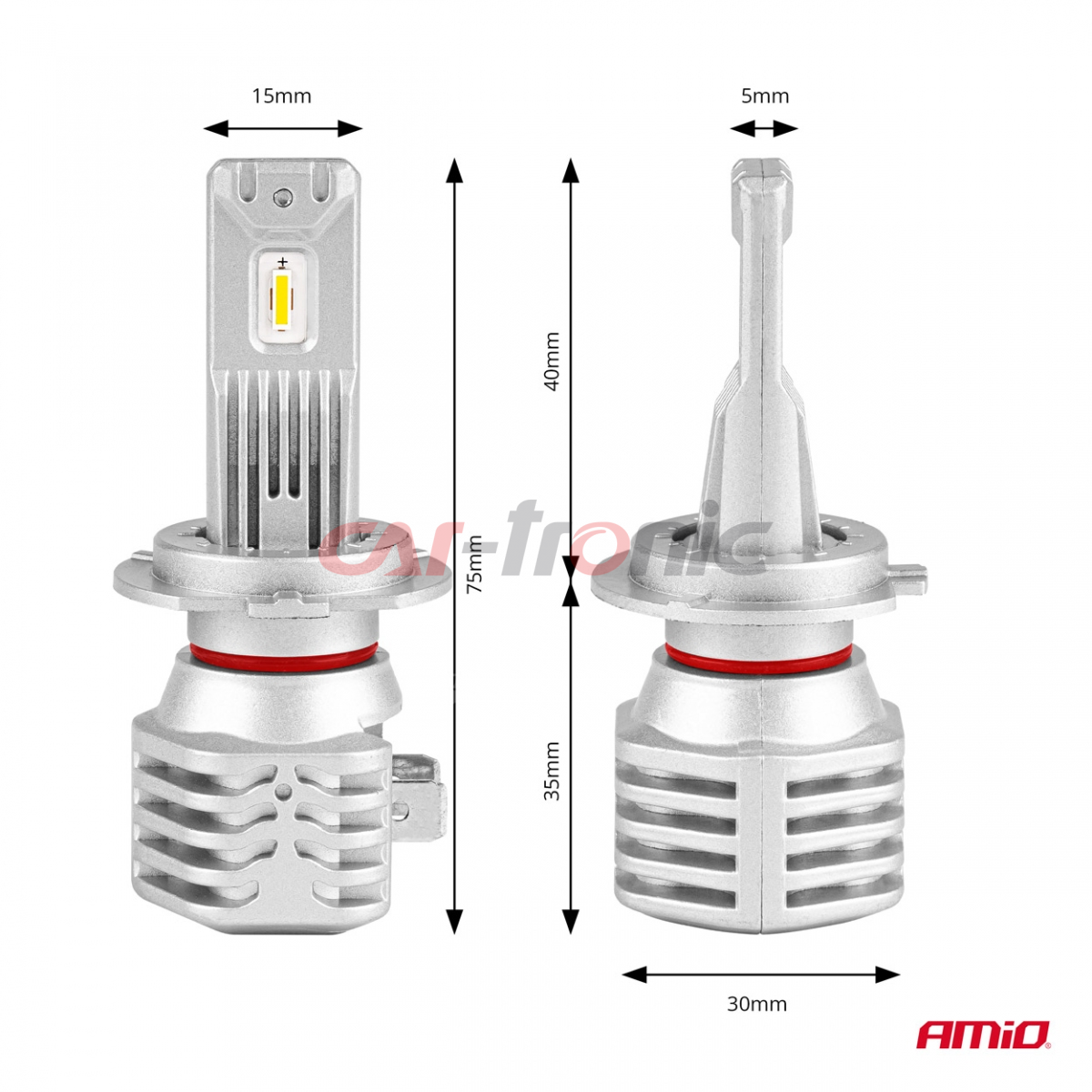 Żarówki samochodowe LED seria X1 H7 H18 6500K Canbus AMIO-02966