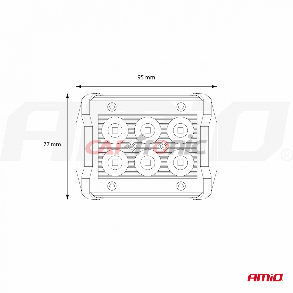 Lampa robocza halogen LED szperacz AWL17 6LED 12V 24V AMIO-02431