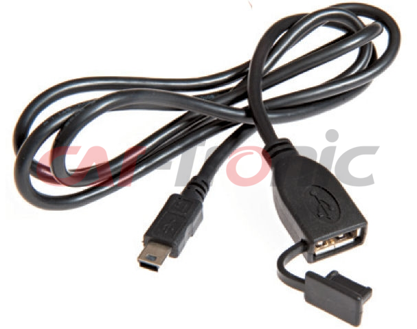 Gniazdo samochodowe USB A wtyk miniUSB 1m