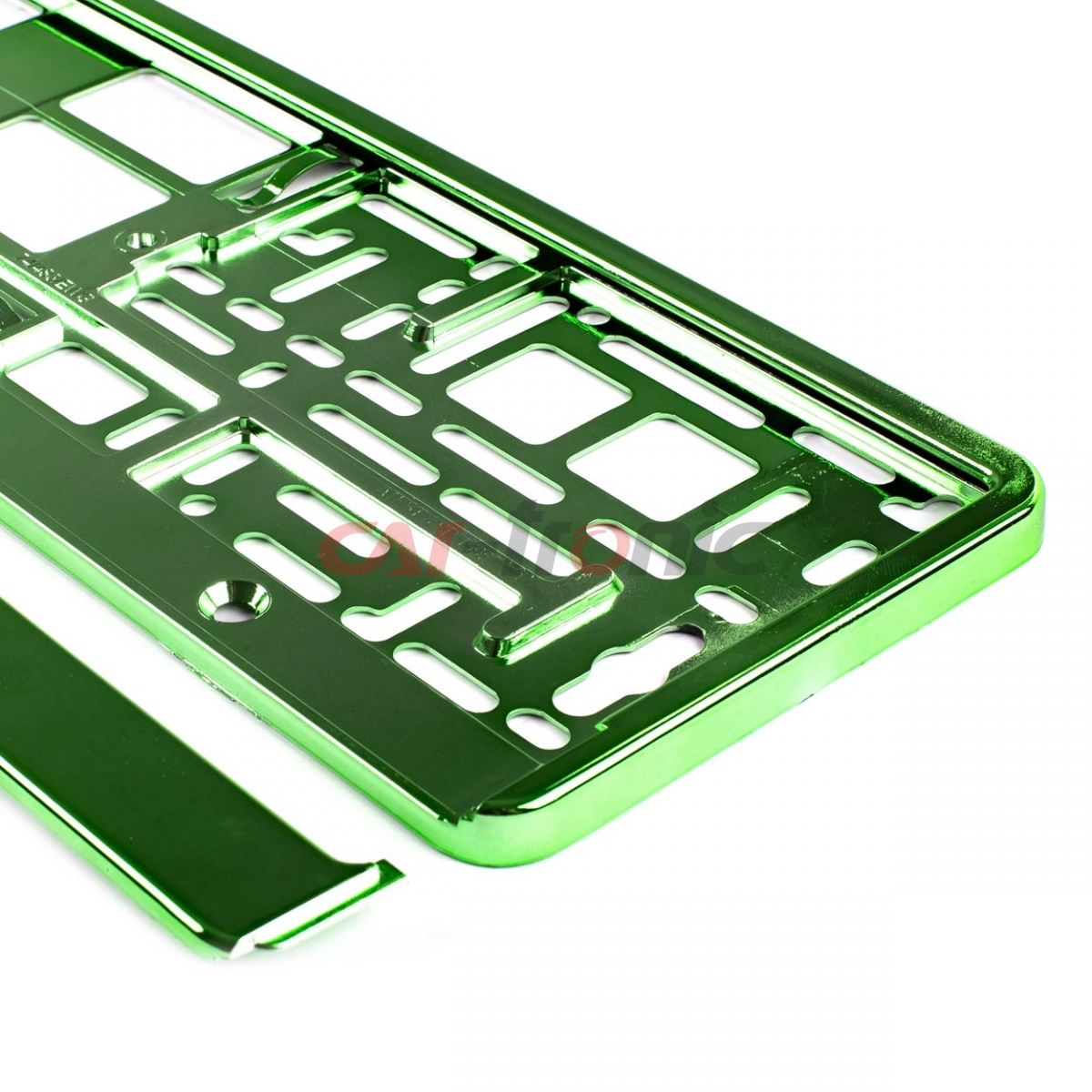 Ramka tablicy rejestracyjnej metalizowana zielona AMIO-03178