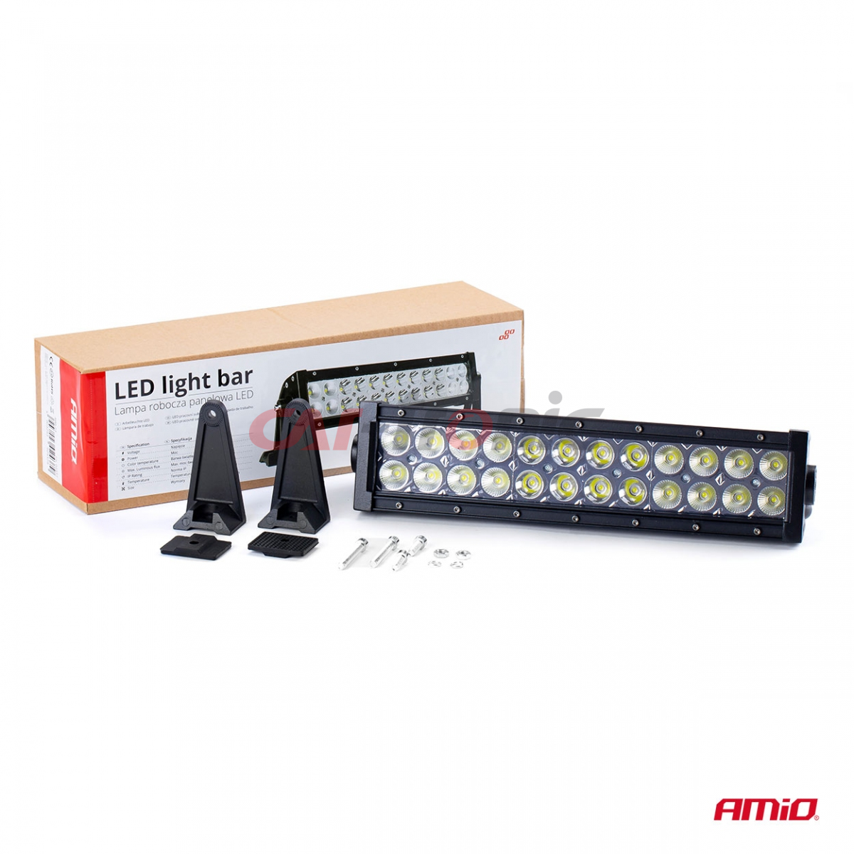 Lampa robocza panelowa LED BAR prosta AWL23 72W 40cm 7200lm 12V 24V AMIO-02437