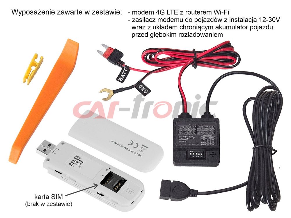 Wideorejestrator FineVu GX1000 CLOUD /128GB + LTE + zasilacz PRO