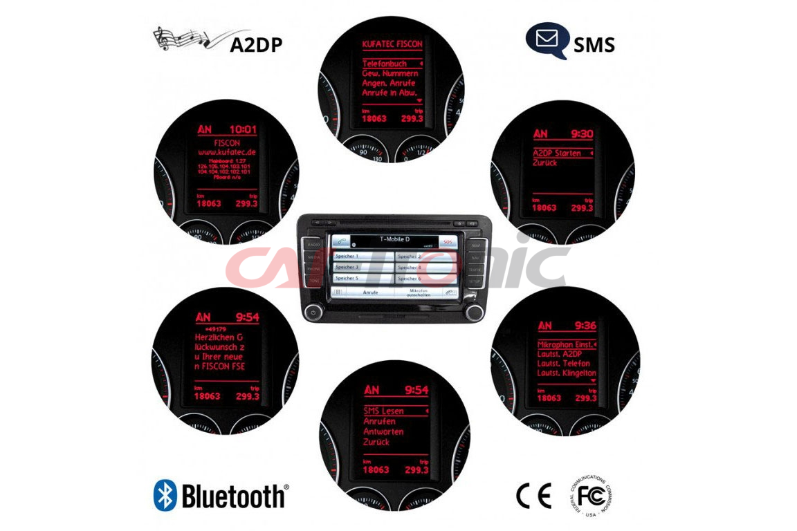 Zestaw głośnomówiący FISCON Bluetooth MQB - VW, Skoda, Seat